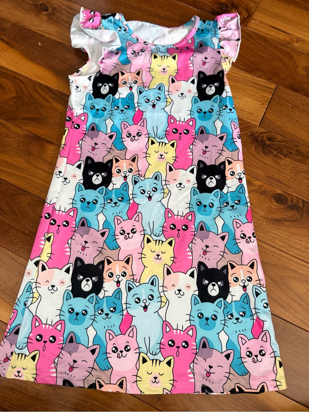 Girls' Cute Multi-Color Cat Print Dress size 10